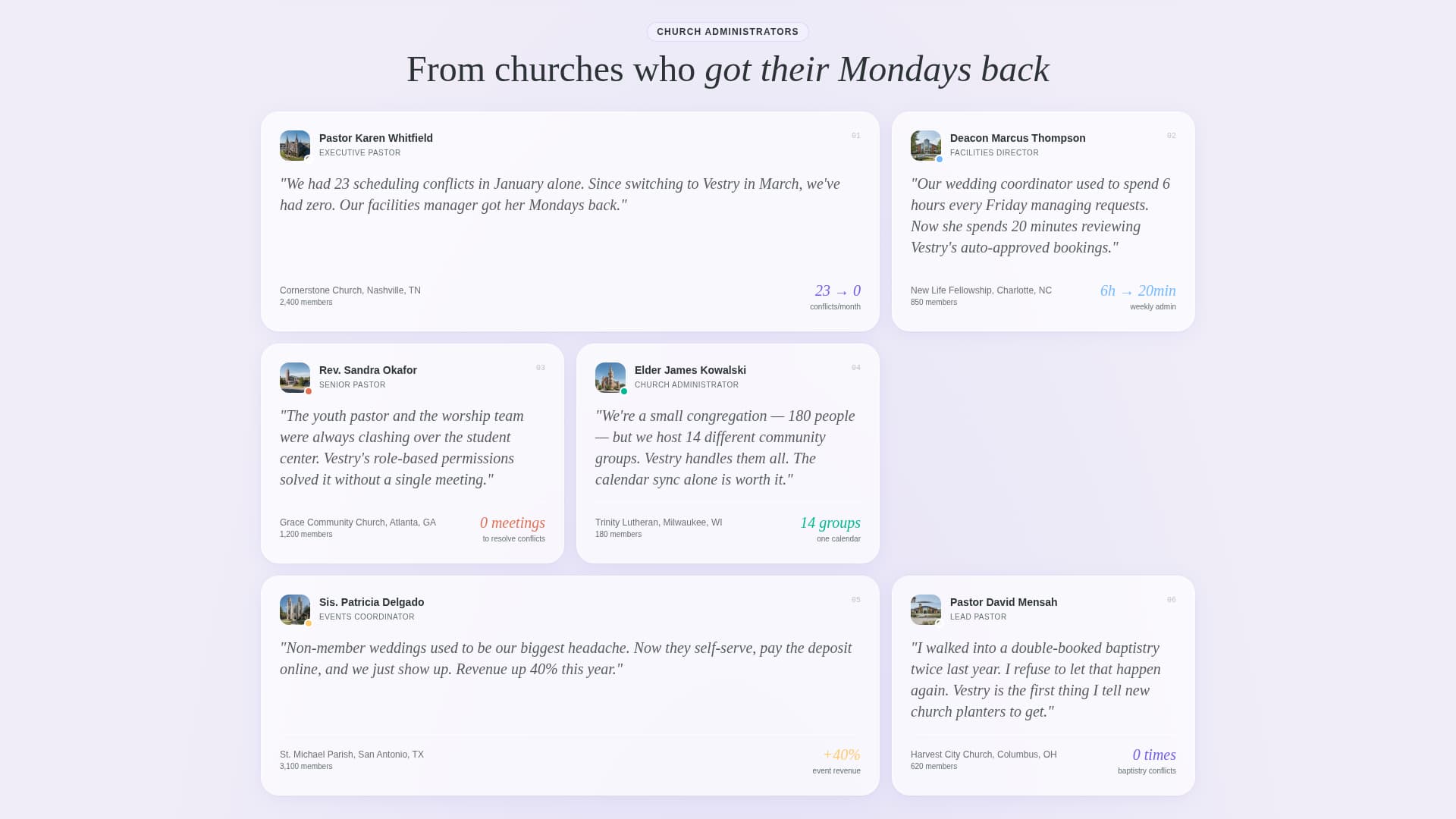 Church Vertical SaaS Booking Website Template