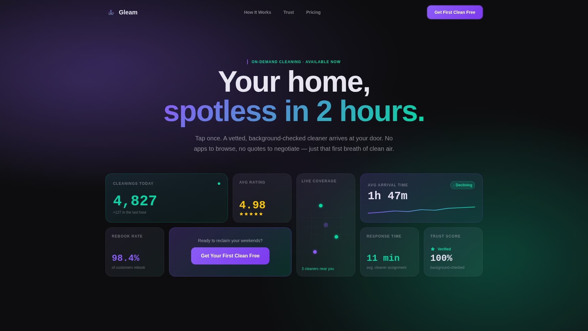 Cleaning Service Digital Presence Advanced Booking Website Template