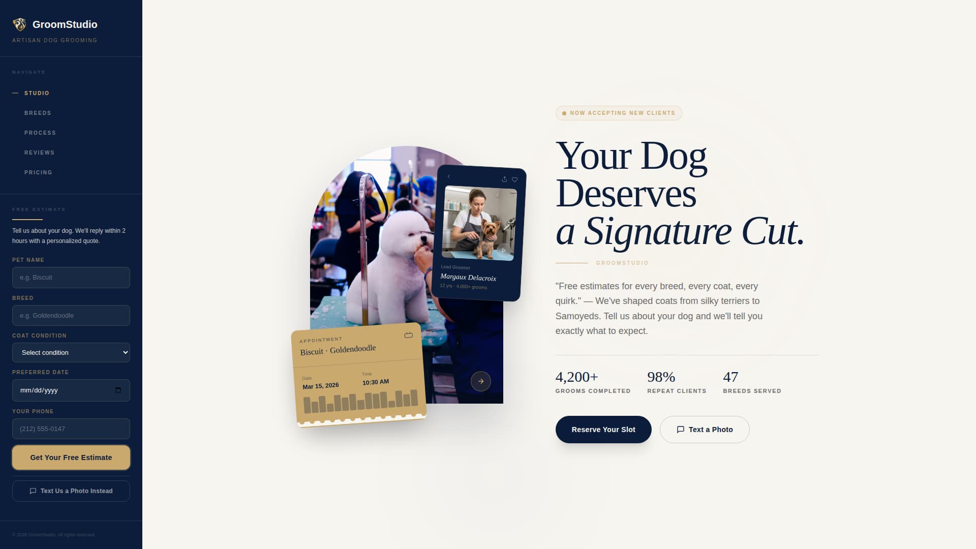 Groom - Polished Petgrooming Landing Page Template