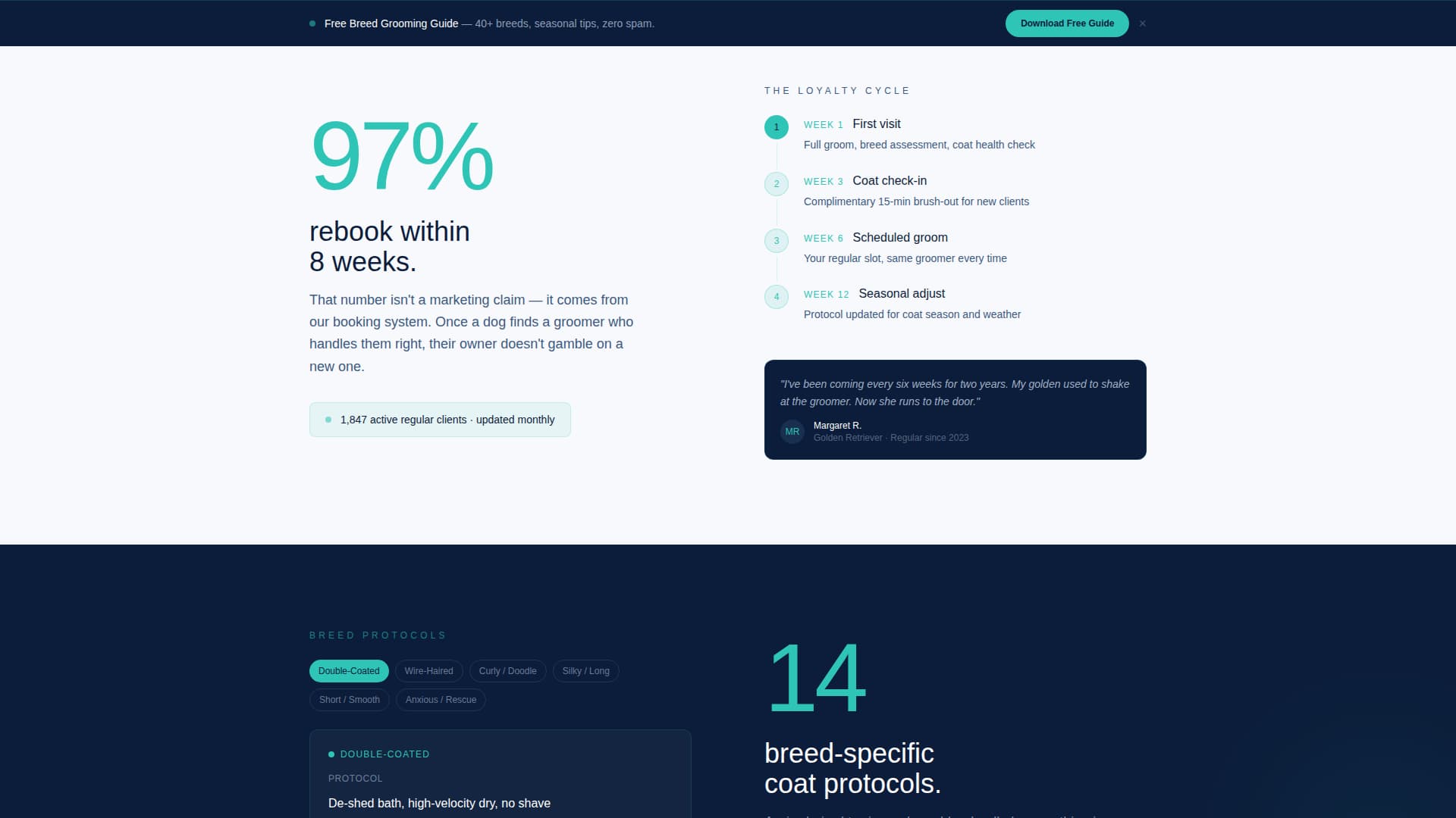 Groom - Authoritative Petgroomer Landing Page Template