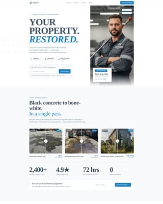 Pressure Washer Marketing Booking Website Template