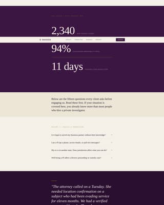 Dossier - Authoritative Investigator Landing Page Template