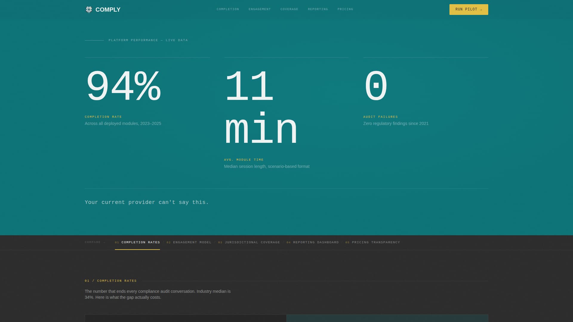 Comply - Definitive Compliance Landing Page Template