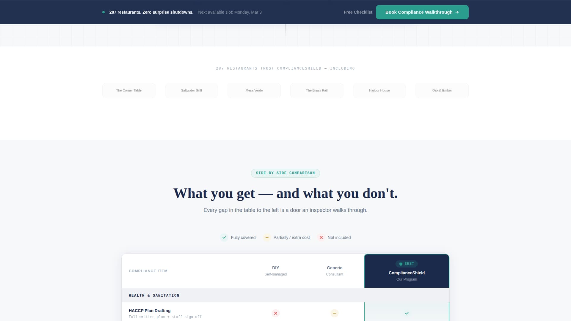 Comply - Authoritative Restaurantcompliance Landing Page Template