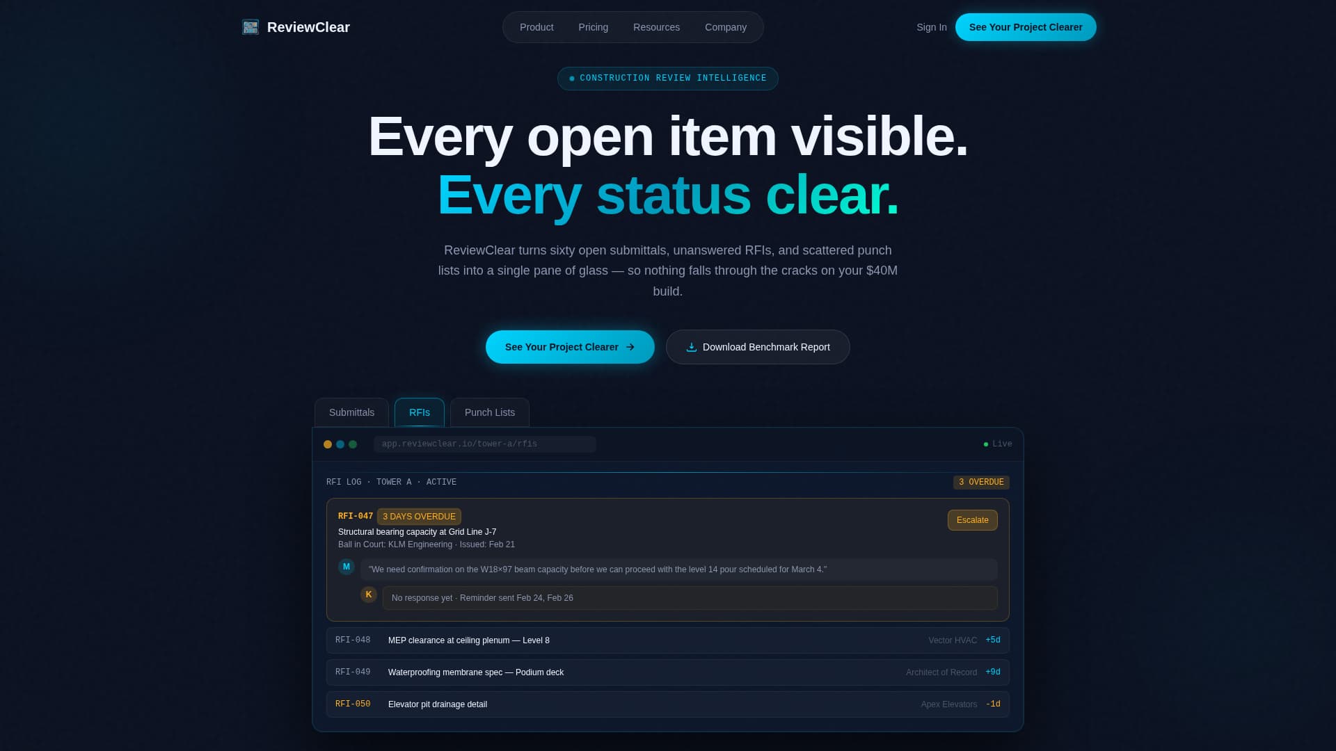 Construction Software & SaaS Reviews & Social Proof Website Template