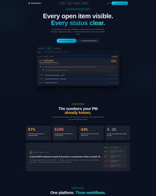 Construction Software & SaaS Reviews & Social Proof Website Template