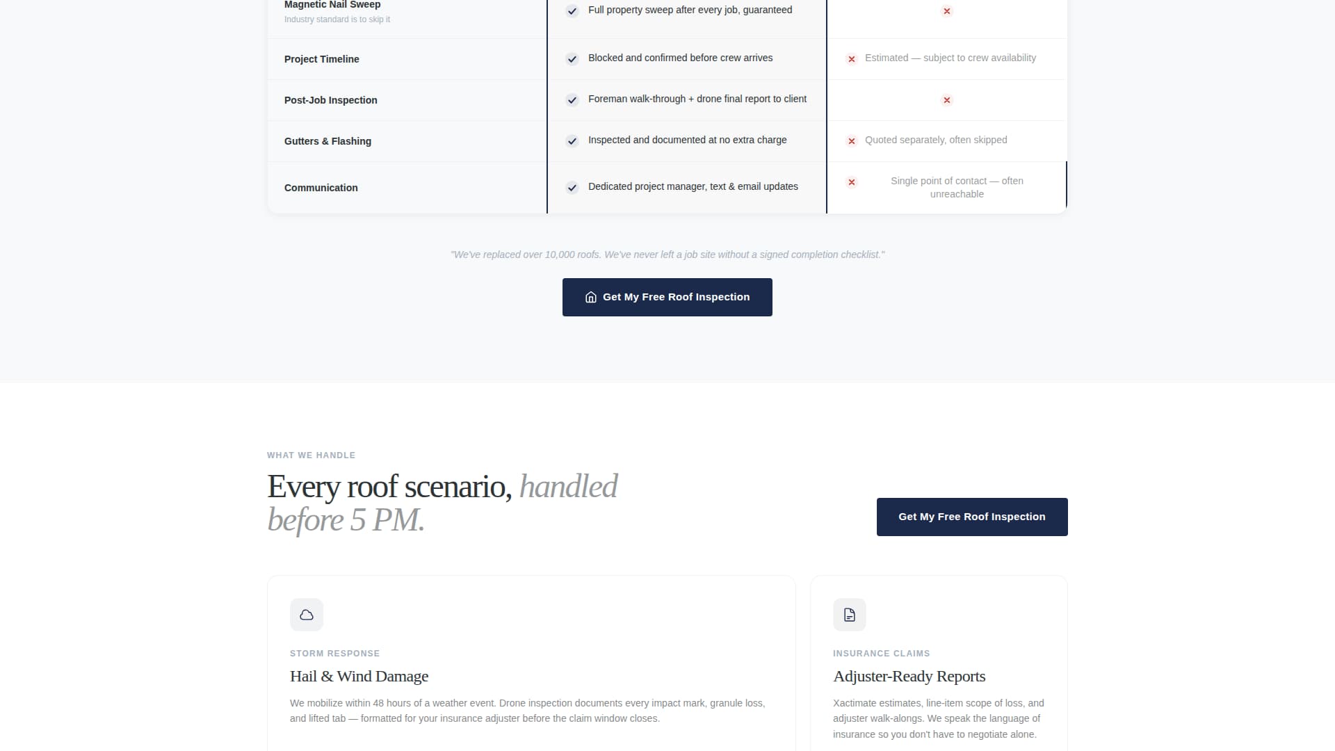 Roofer Marketing Comparison Website Template