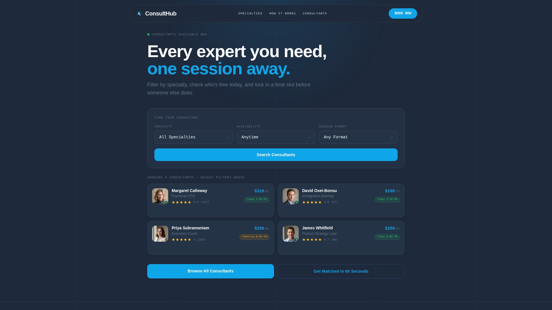 Consulting Digital Presence Appointment Booking Website Template
