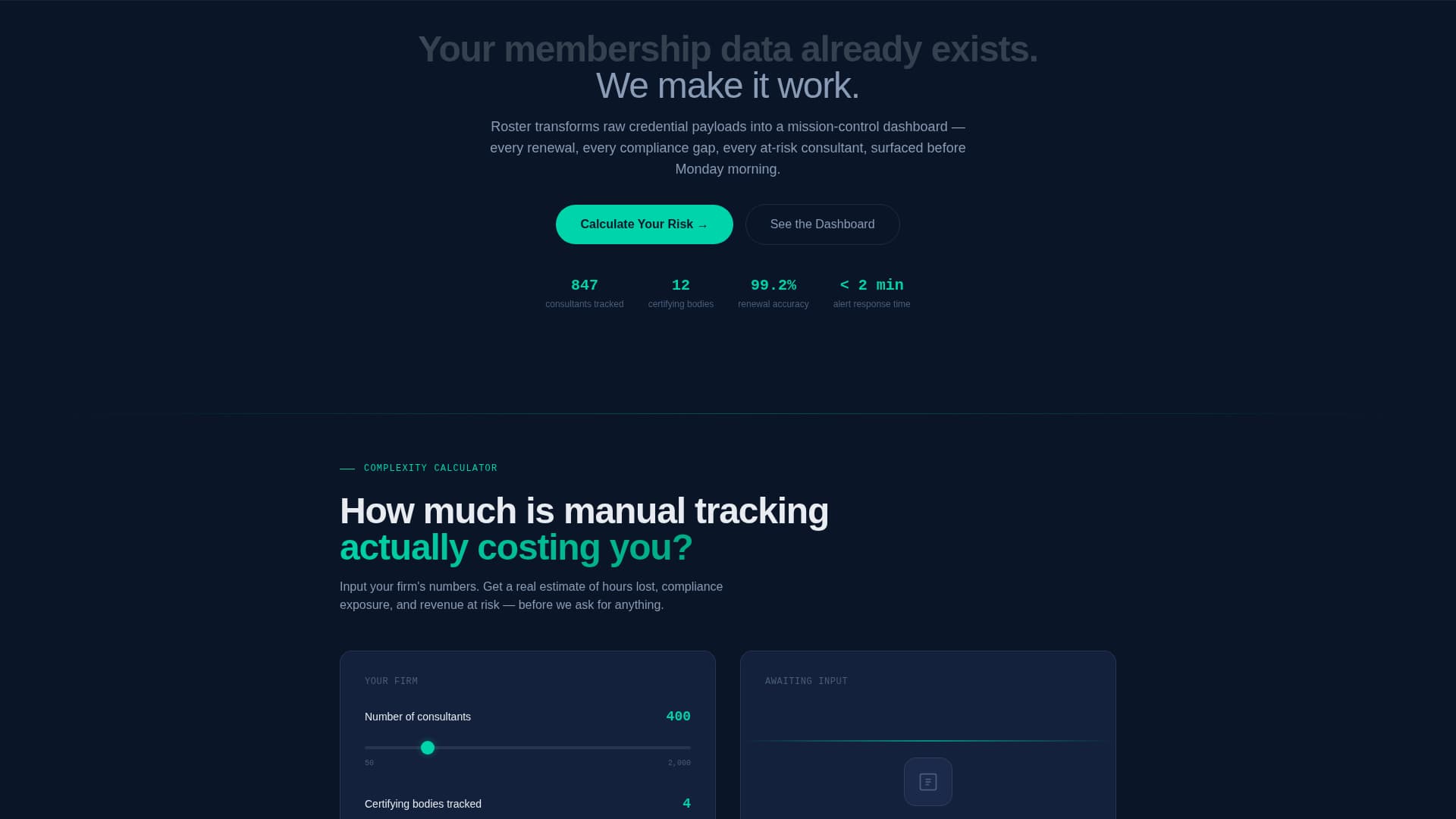 Specialist Consulting Firm Software Cost Estimator Website Template