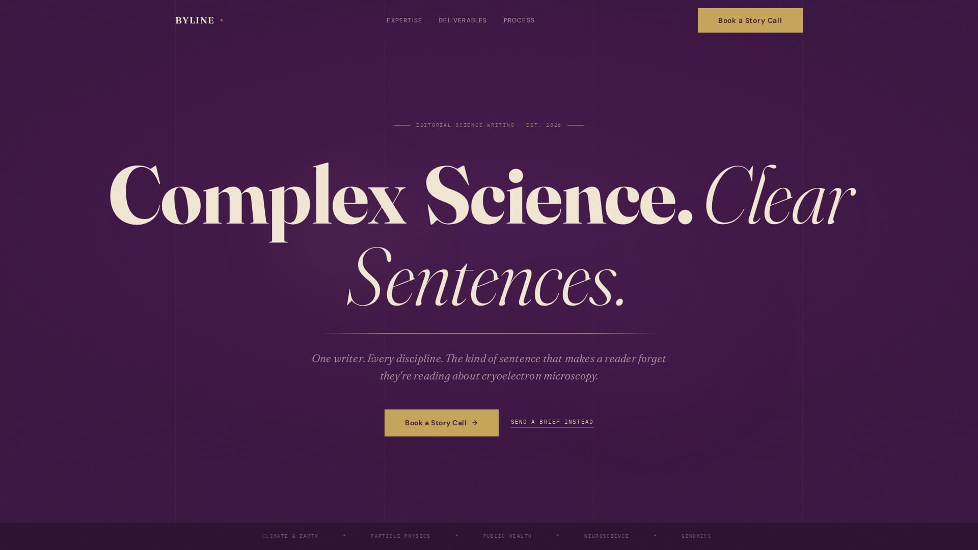 Byline — Credible Research Communication Landing Page Template