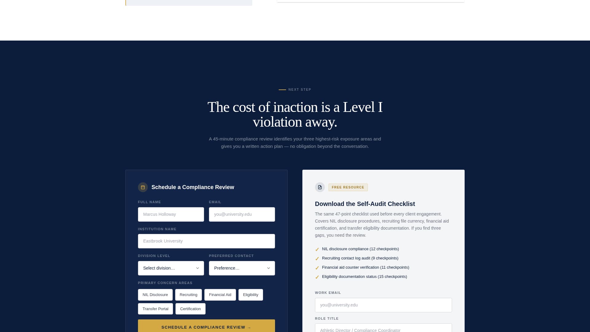 Sports Consulting Booking Website Template
