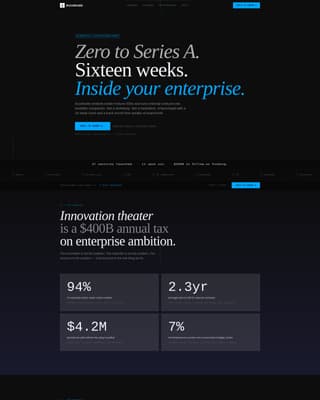 Corporate Startup Accelerator Application Conversion Website Template