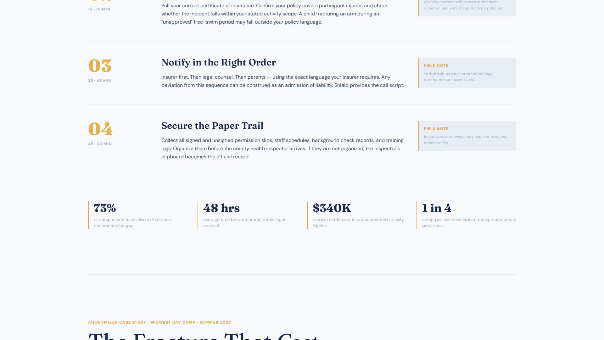 Shield - Authoritative Campsafety Landing Page Template