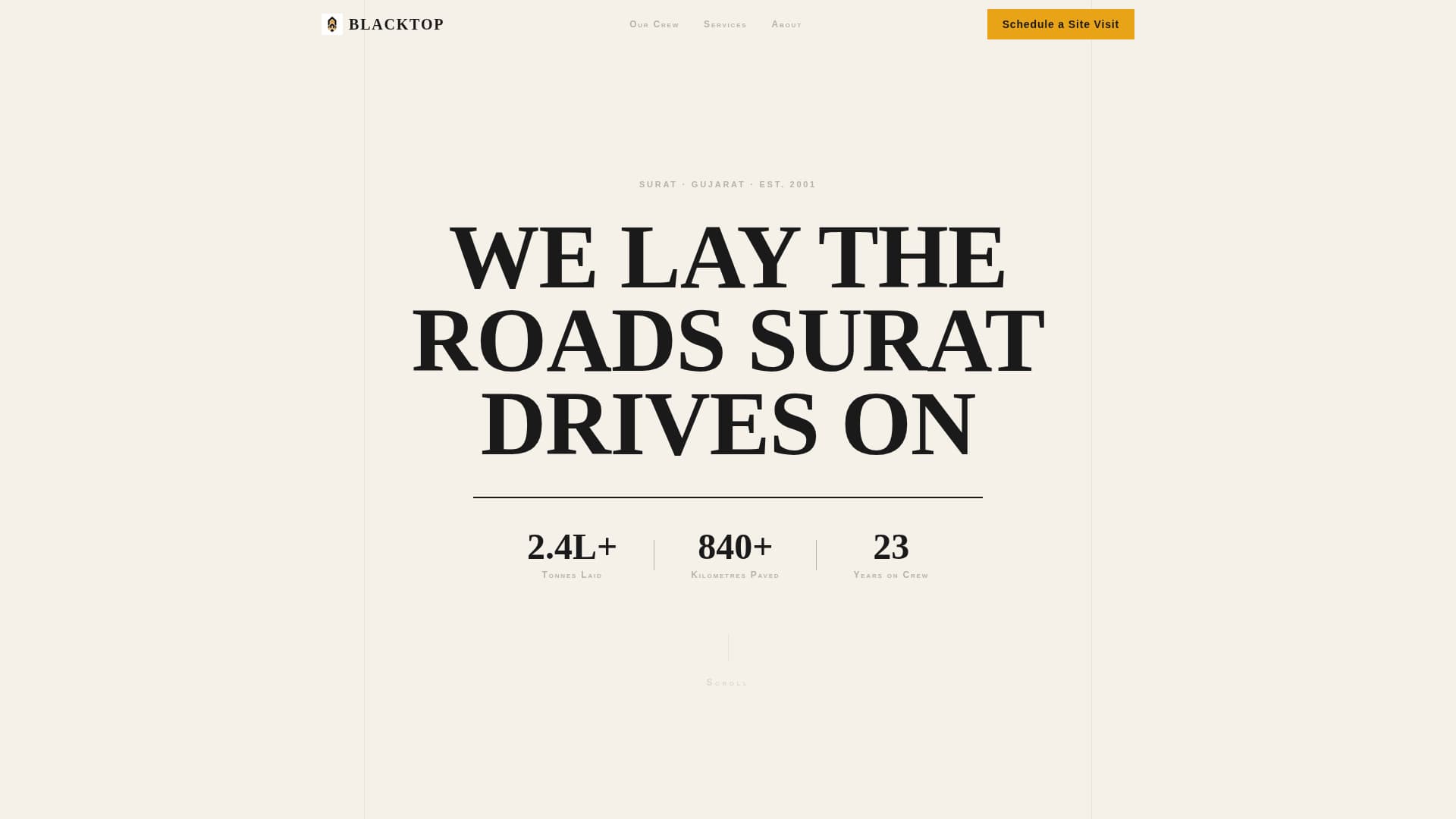 Blacktop - Editorial Asphalt Landing Page Template