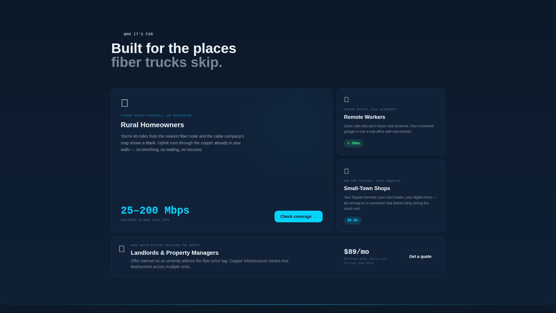 Specialist Internet Service Provider Pricing & Packages Website Template