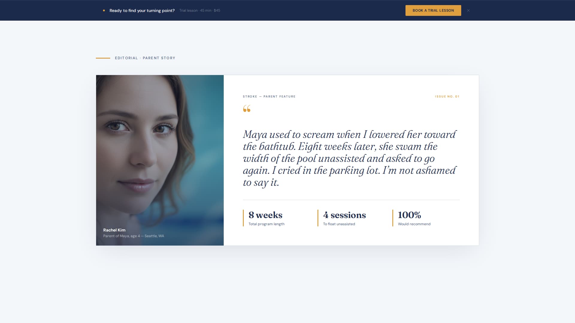 Swim Instructor Booking Website Template
