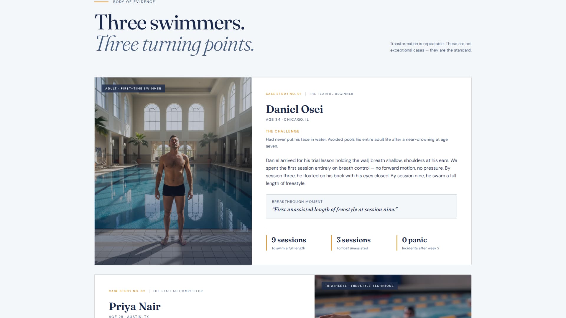 Swim Instructor Booking Website Template
