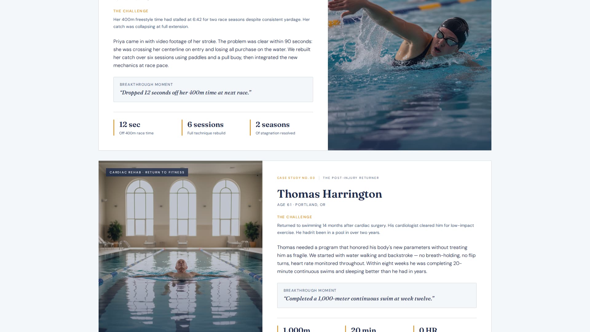 Swim Instructor Booking Website Template