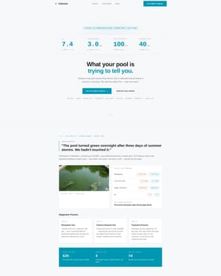Chlorine - Diagnostic Poolcare Landing Page Template