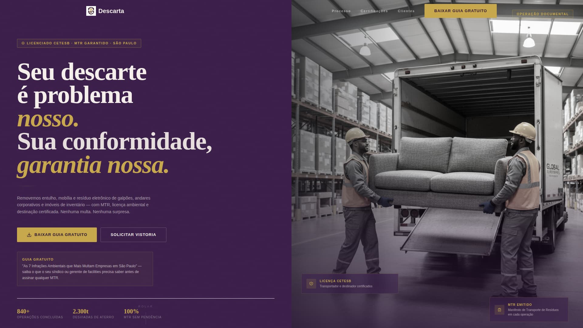 Descarta - Compliant Disposal Landing Page Template