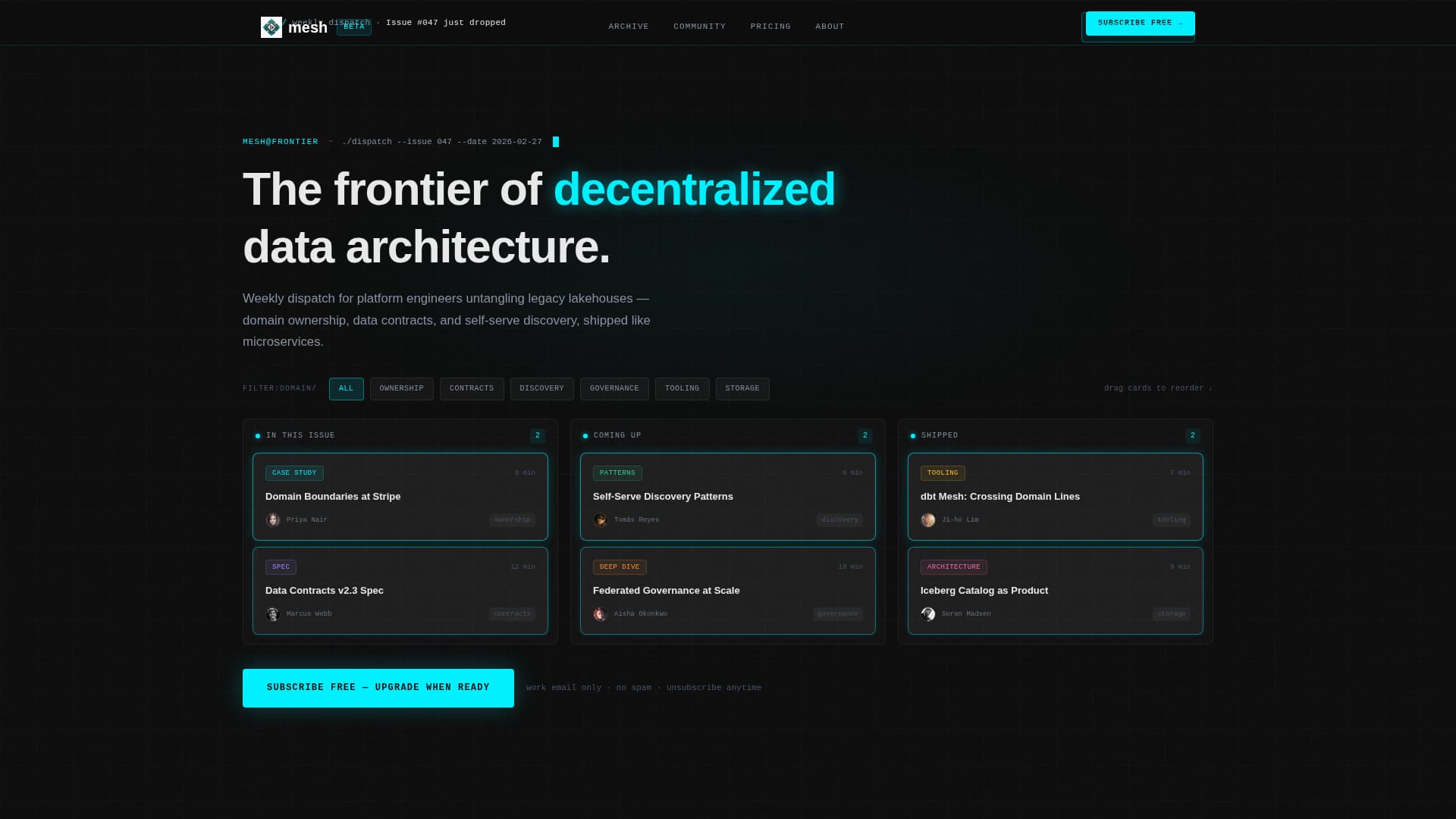 Specialist Data Mesh Technology Professional Website Template