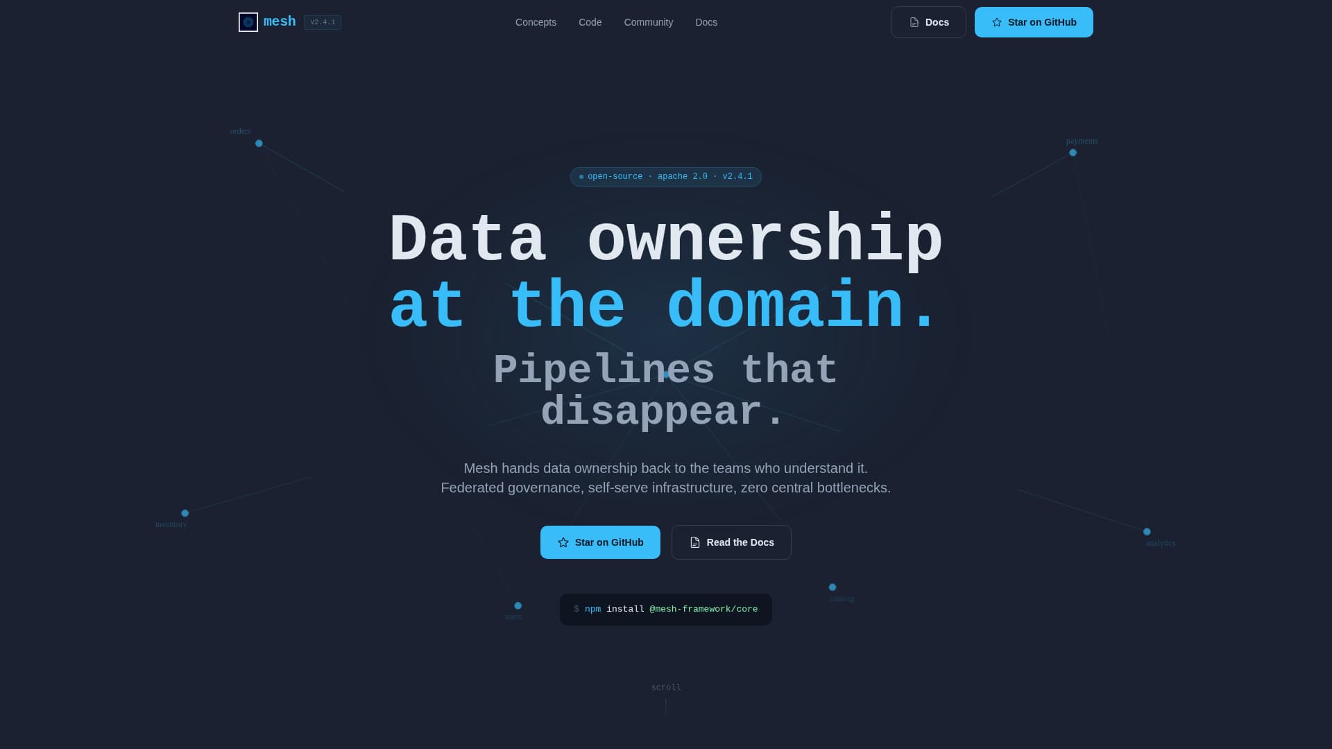 Advanced Data Mesh Technology Professional Website Template