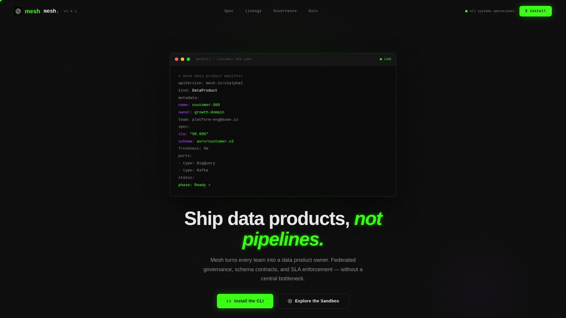 Complete Data Mesh Technology Professional Website Template