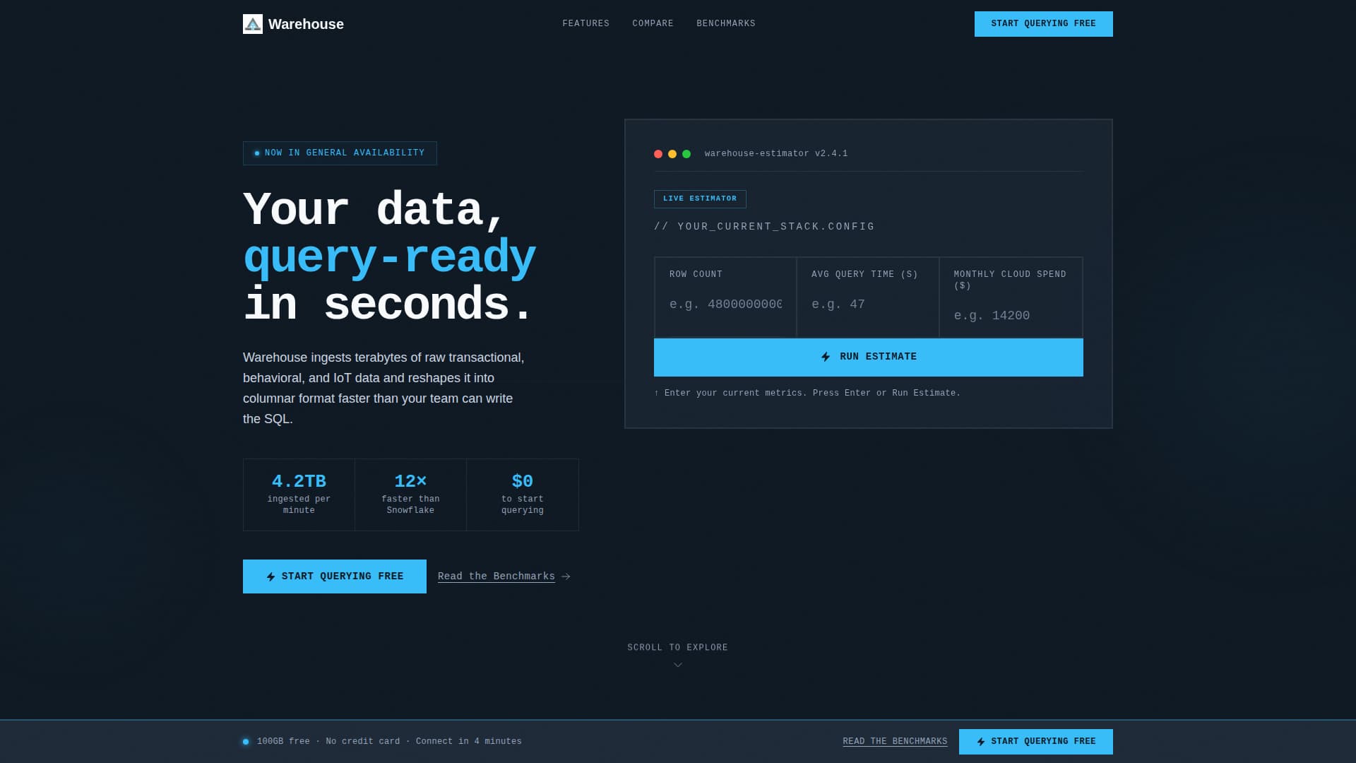 Specialist Data & Analytics Pricing & Packages Website Template