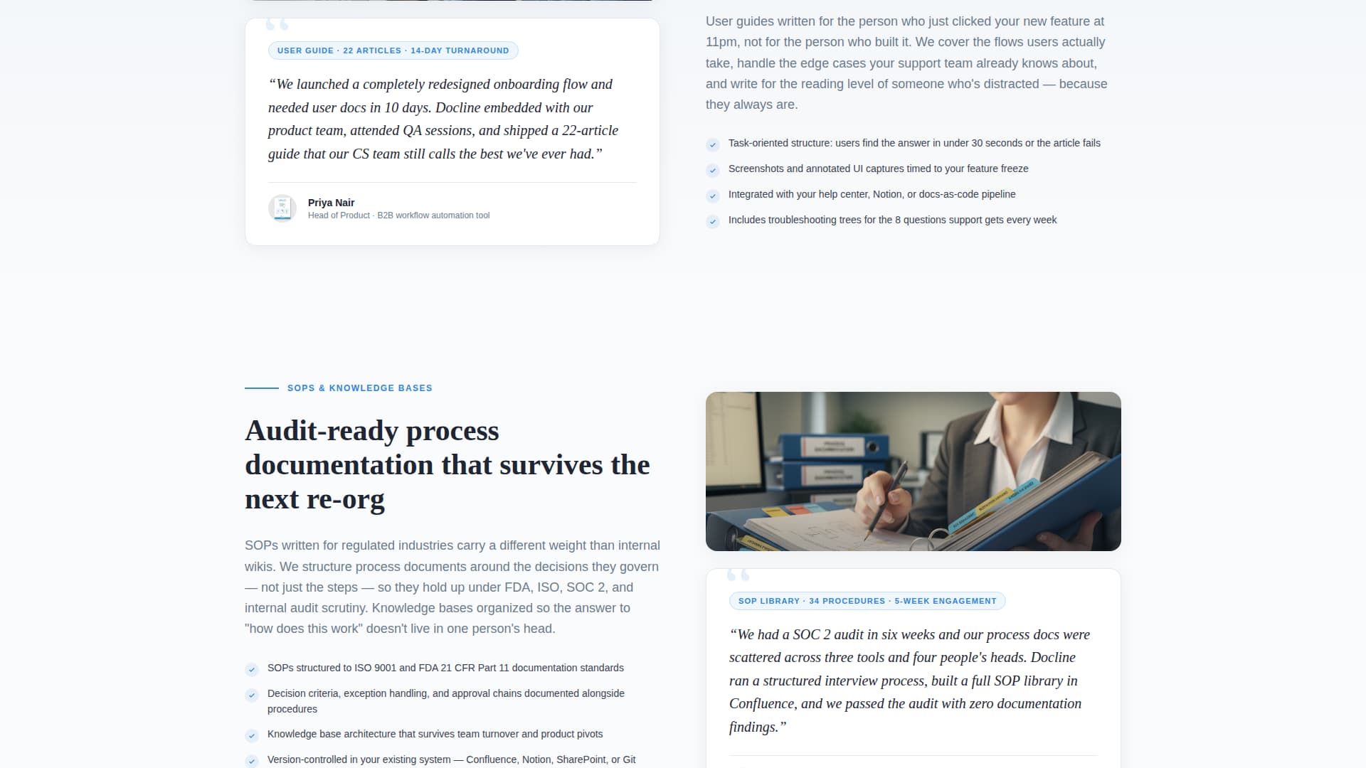 Technical Writer Reviews & Social Proof Website Template