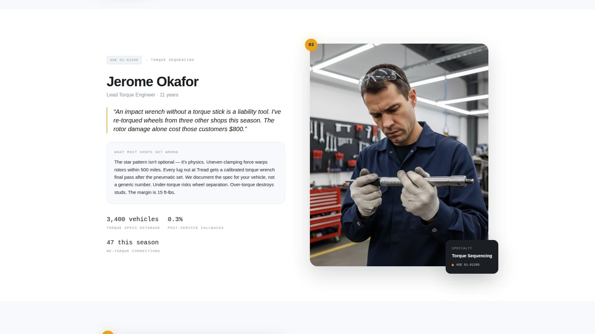 Tread — Pro Tire Specialist Landing Page Template