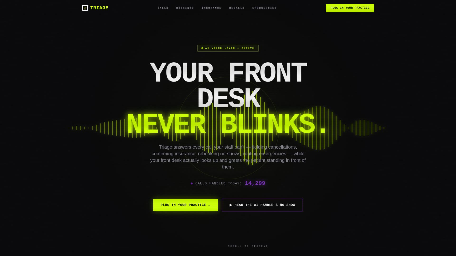 Triage - Powerful Dental AI Landing Page Template