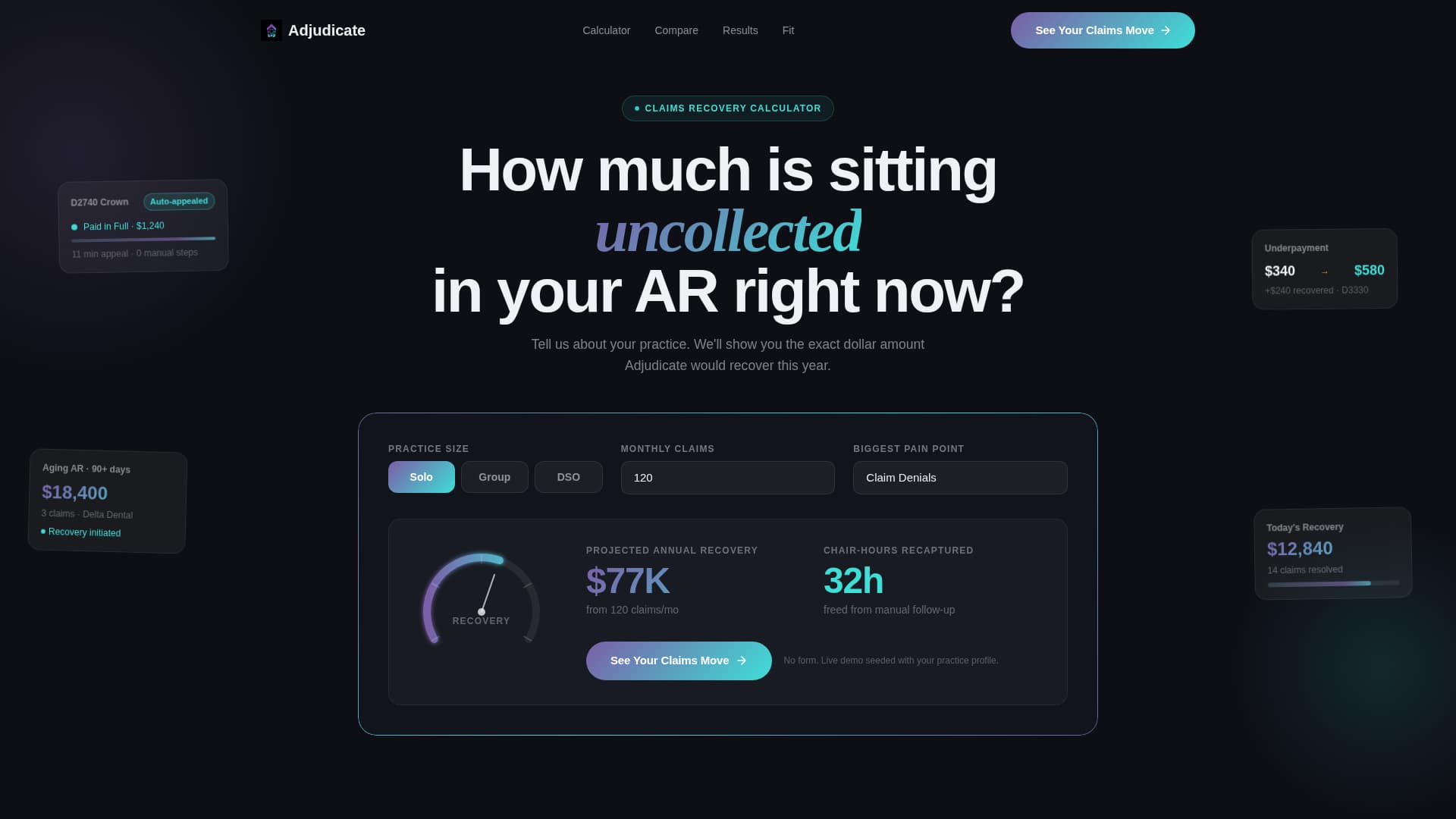 Dental Software Cost Estimator Website Template
