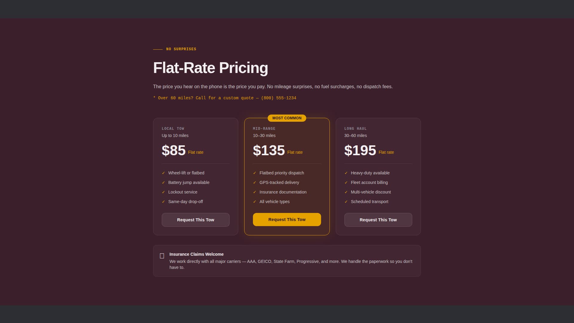 Dispatch — Instant Roadside Assistance Landing Page Template
