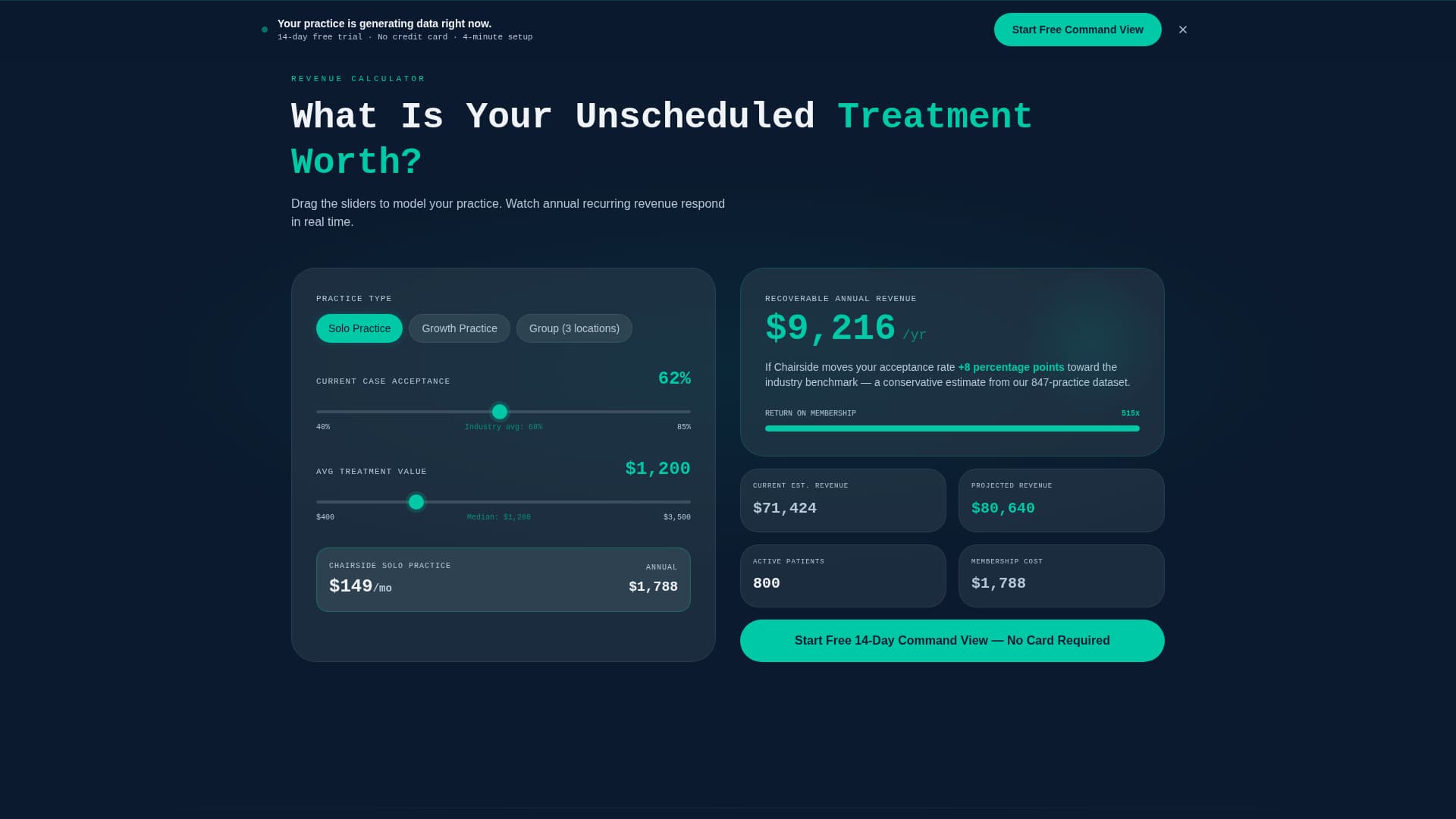 Specialist Dental Digital Presence Cost Estimator Website Template