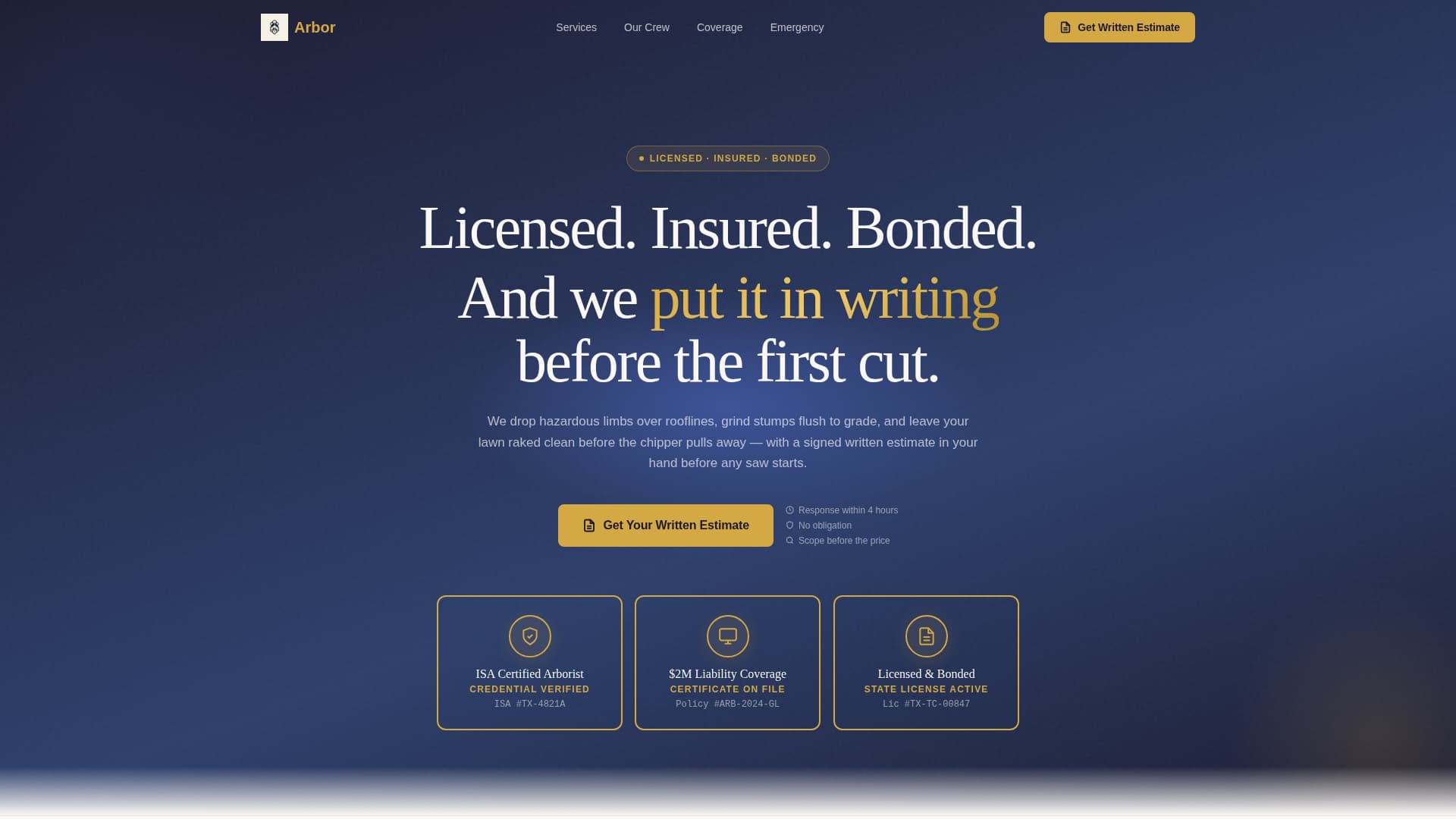 Tree Service Marketing Specialist Professional Website Template