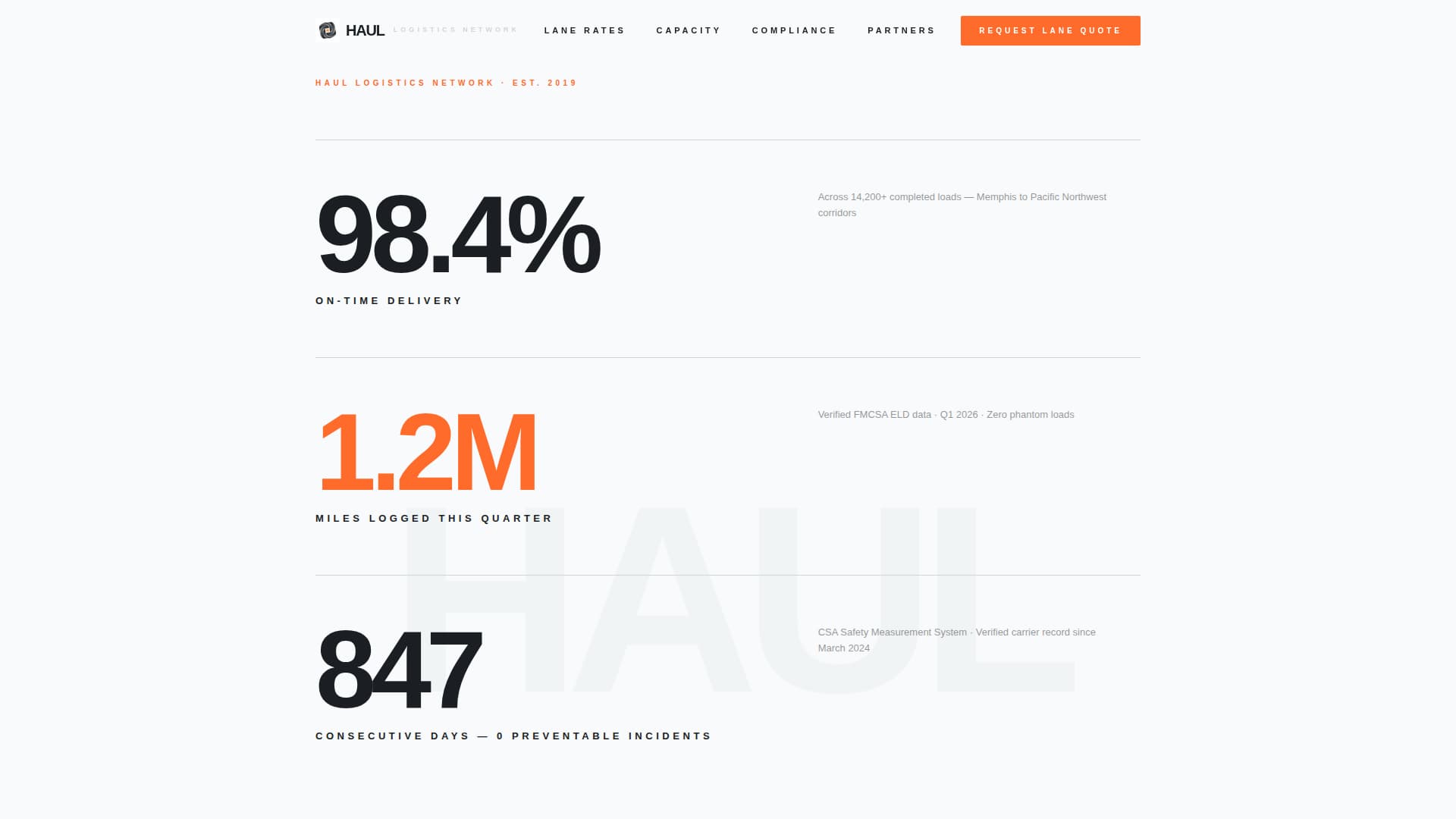 Truck Driver Professional Website Template