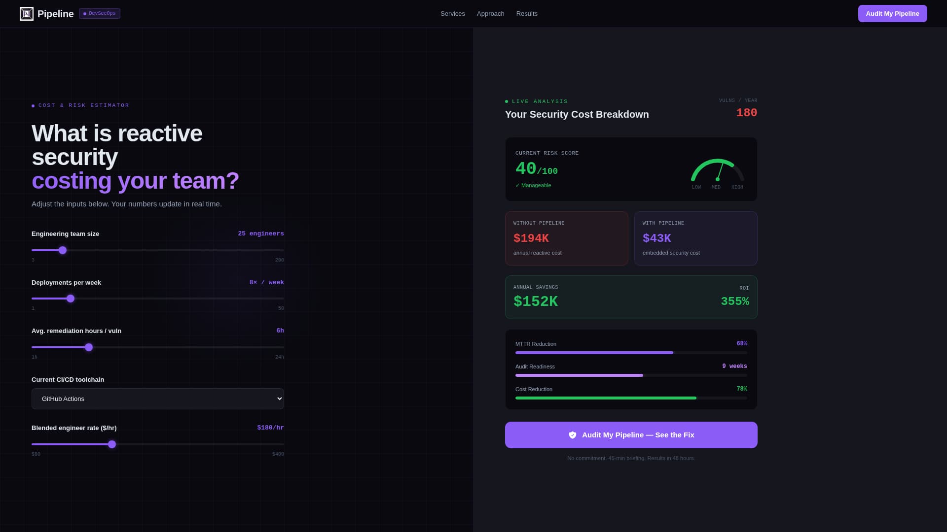 Pipeline - Hardened DevSecOps Landing Page Template
