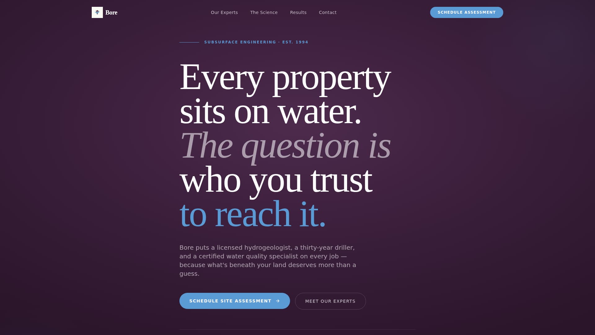 Well Driller Business Booking Website Template