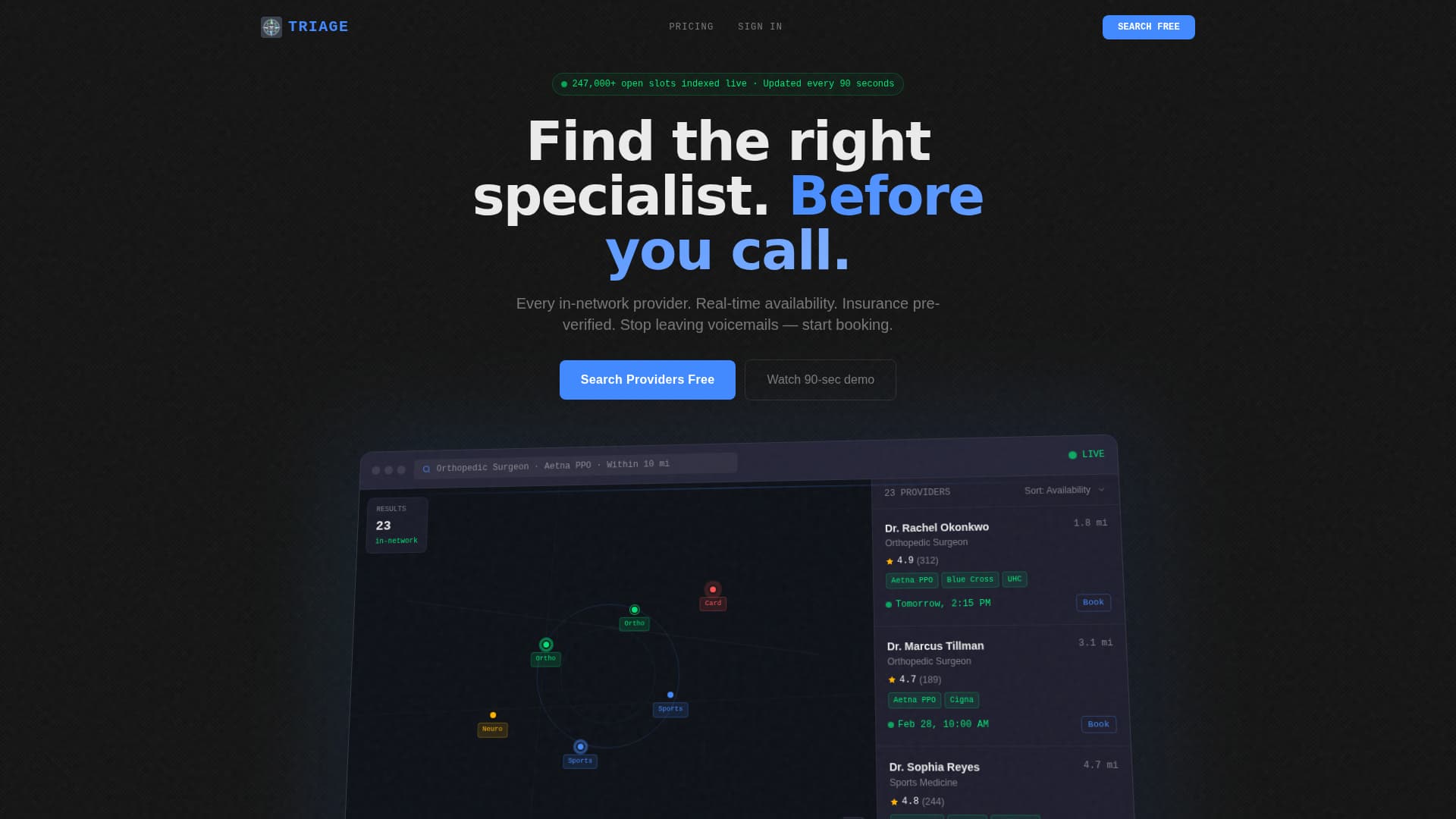Triage - Powerful Doctor Finder Landing Page Template