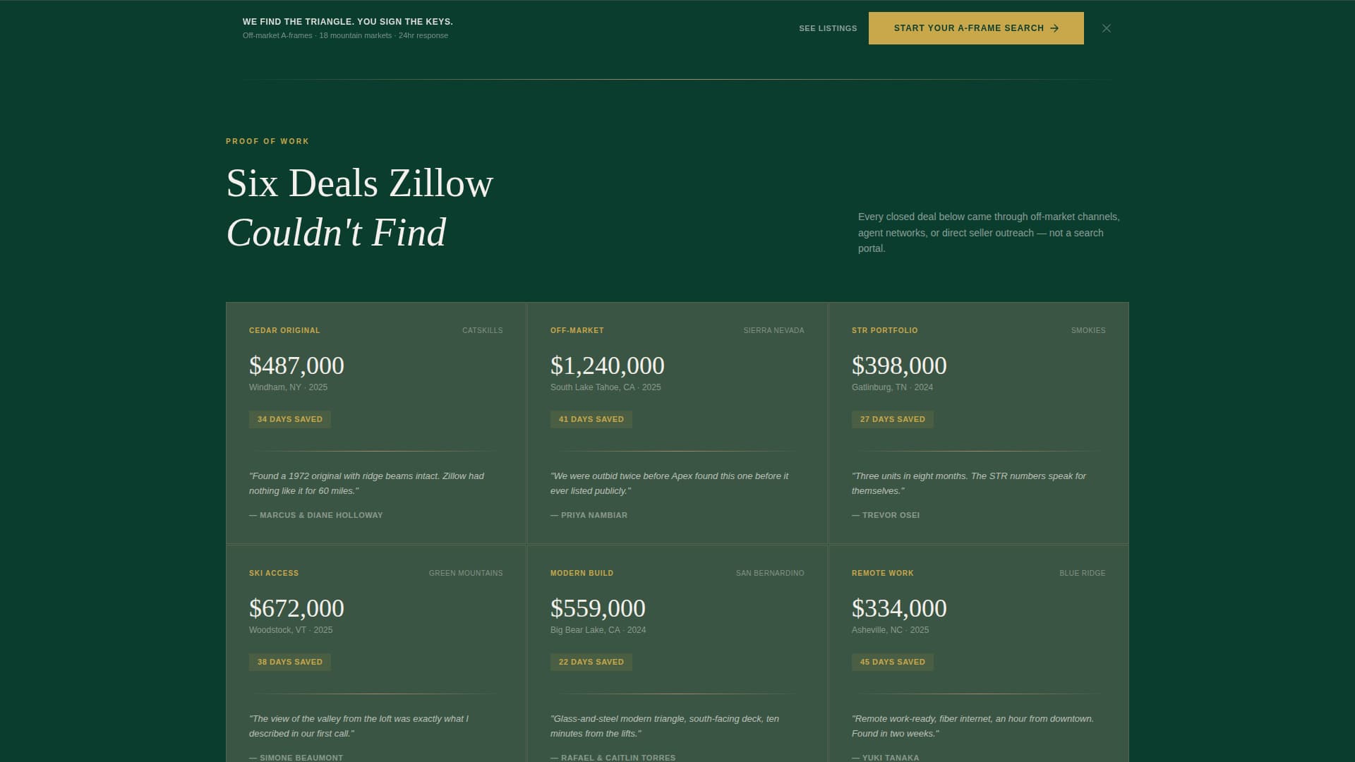 A-Frame House Real Estate Professional Website Template