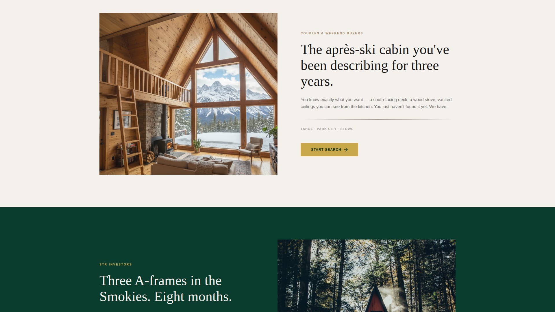 A-Frame House Real Estate Professional Website Template