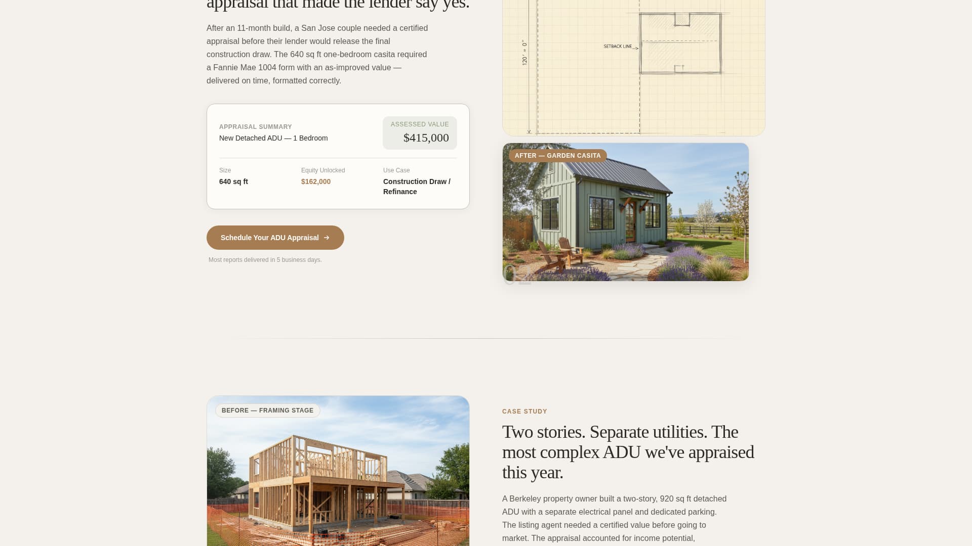 ADU (Accessory Dwelling Unit) Real Estate Booking Website Template