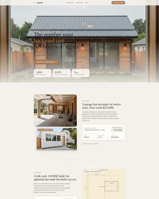 ADU (Accessory Dwelling Unit) Real Estate Booking Website Template