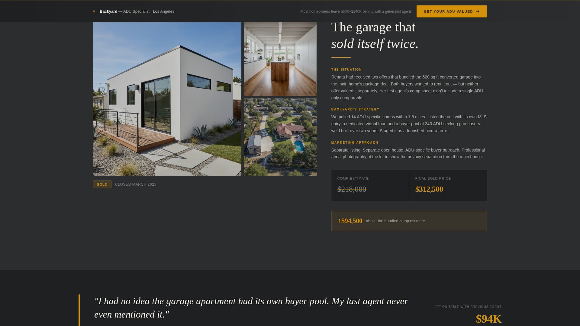 Backyard - Exclusive ADU Landing Page Template
