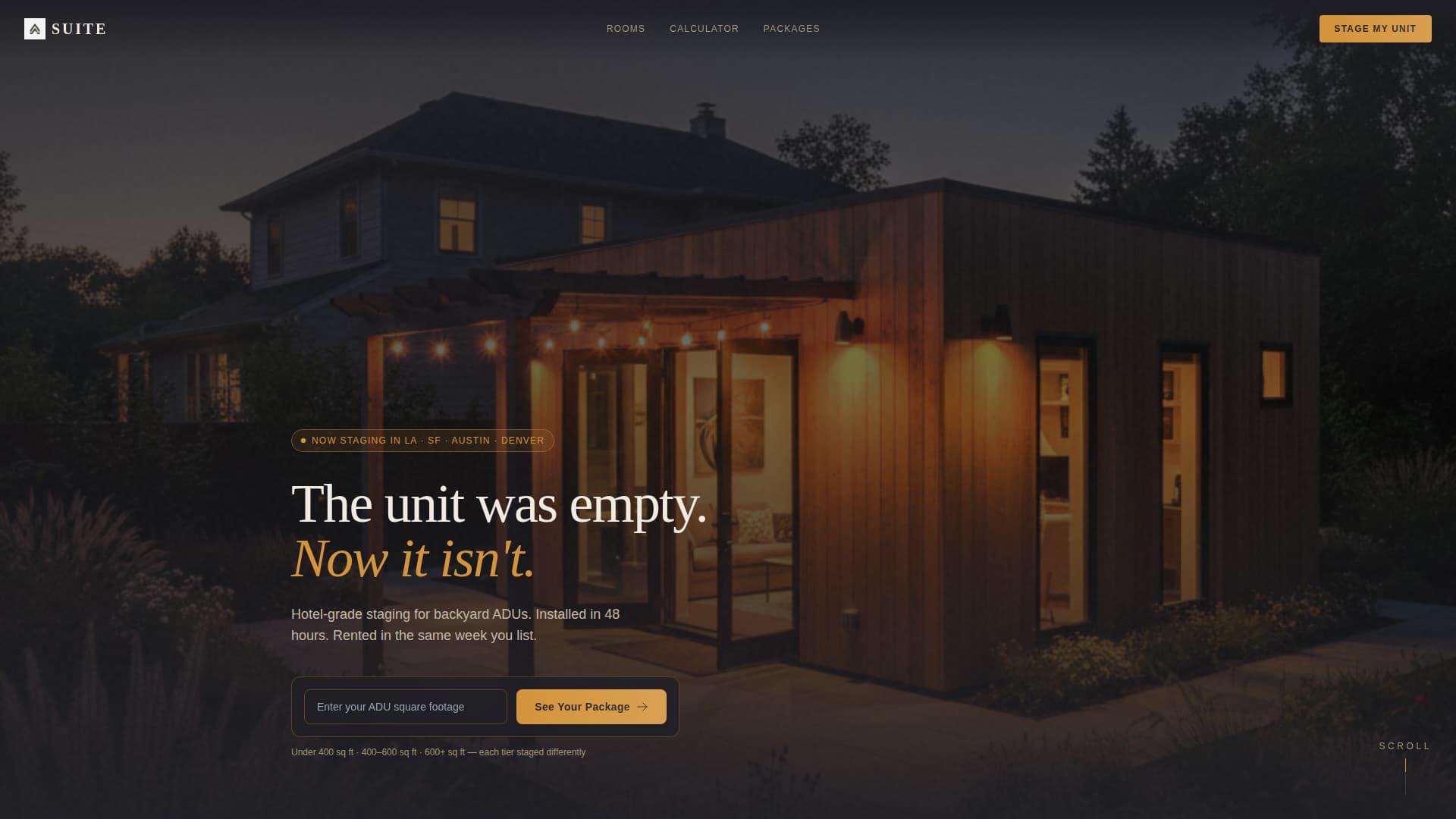 ADU (Accessory Dwelling Unit) Real Estate Pricing Website Template