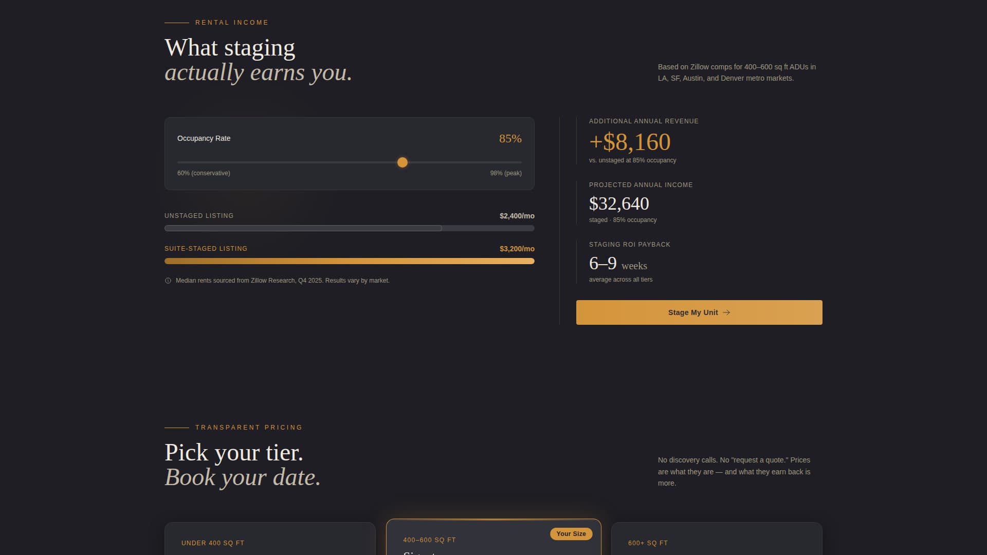 ADU (Accessory Dwelling Unit) Real Estate Pricing Website Template
