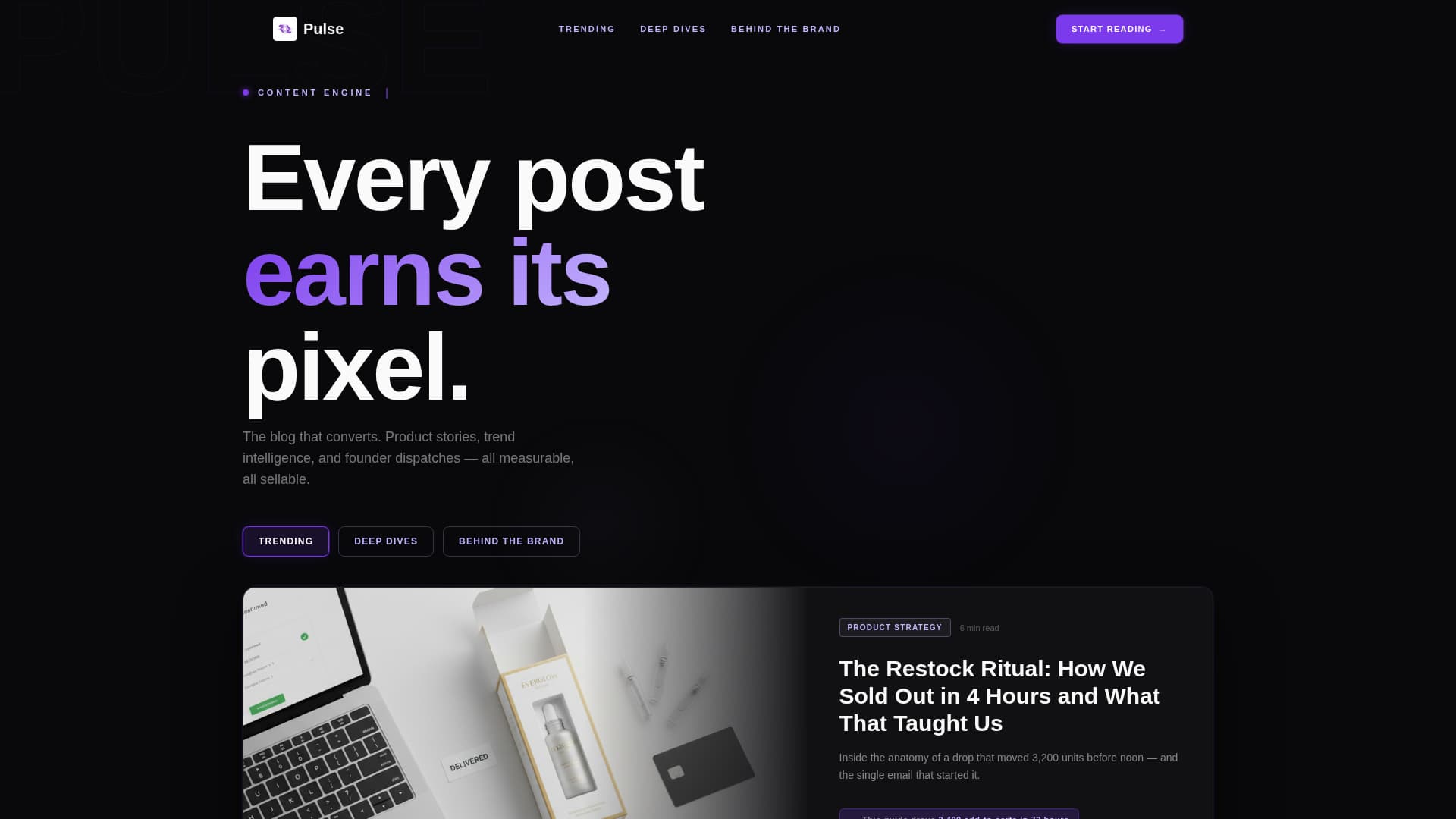 E-Commerce Content Marketing Blog Website Template