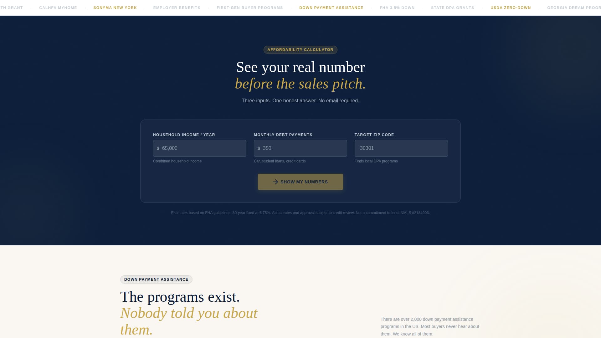 Affordable Housing Real Estate Cost Calculator Website Template
