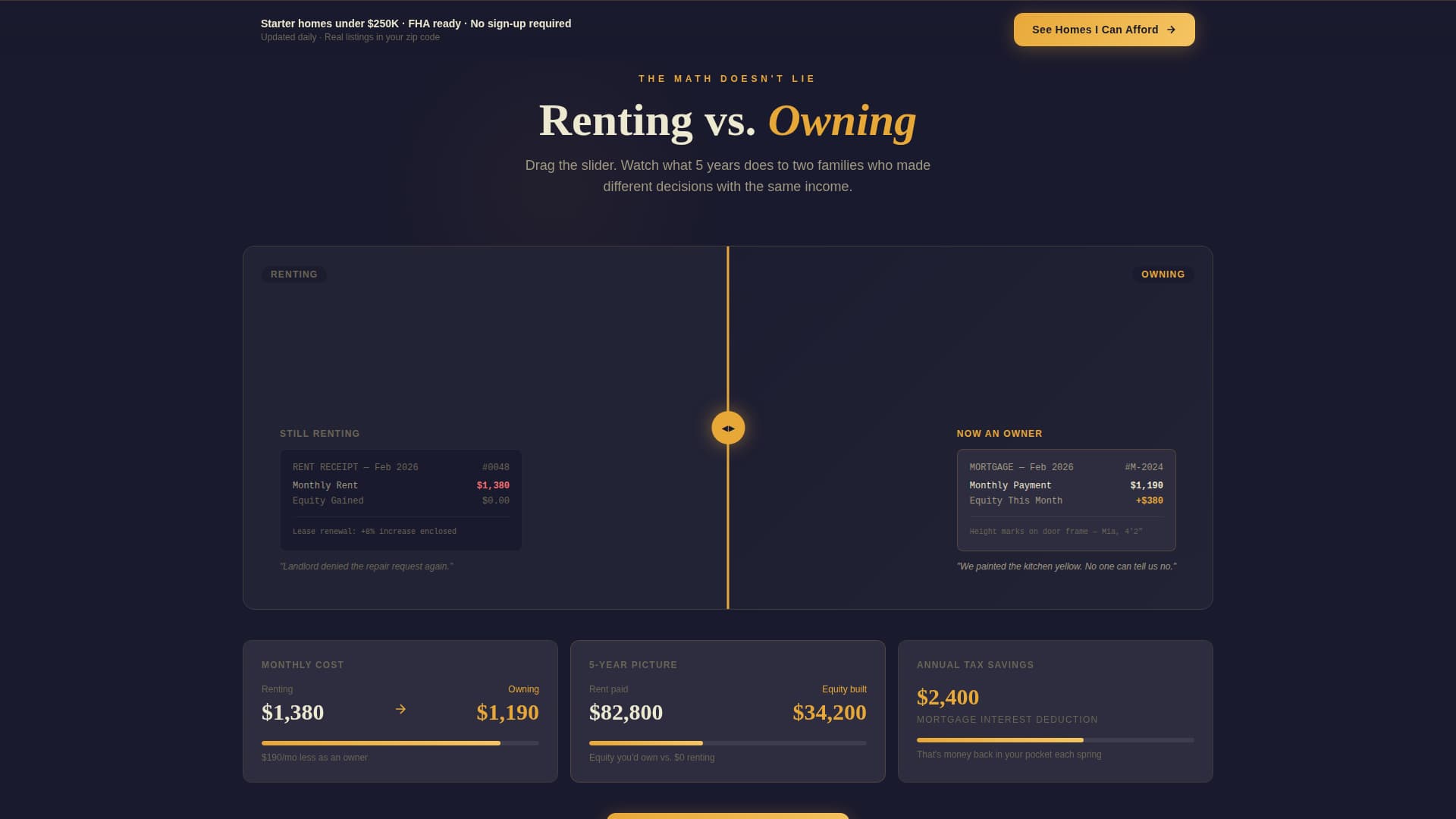Affordable Housing Real Estate Cost Calculator Website Template
