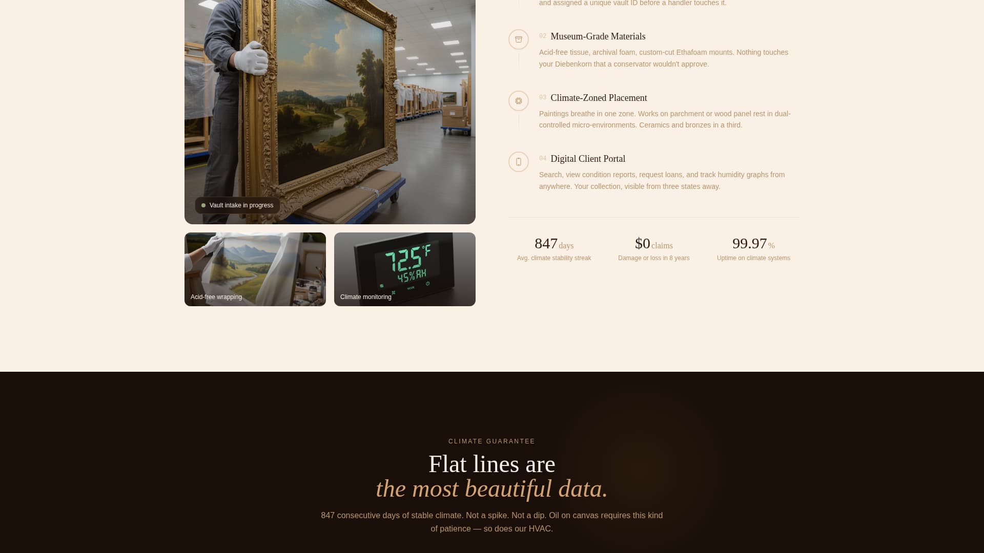 Vault - Premium Art Storage Landing Page Template